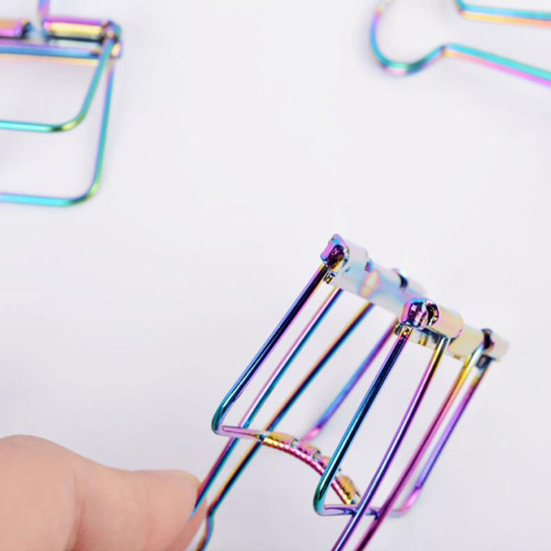 2020 ใหม่สีสัน Hollow ยาวหางคลิป CROSS Border ร้อน 19 มม./32 มม./51 มม.ชุบโลหะ Rainbow กระดาษคลิป Dovetail คลิป