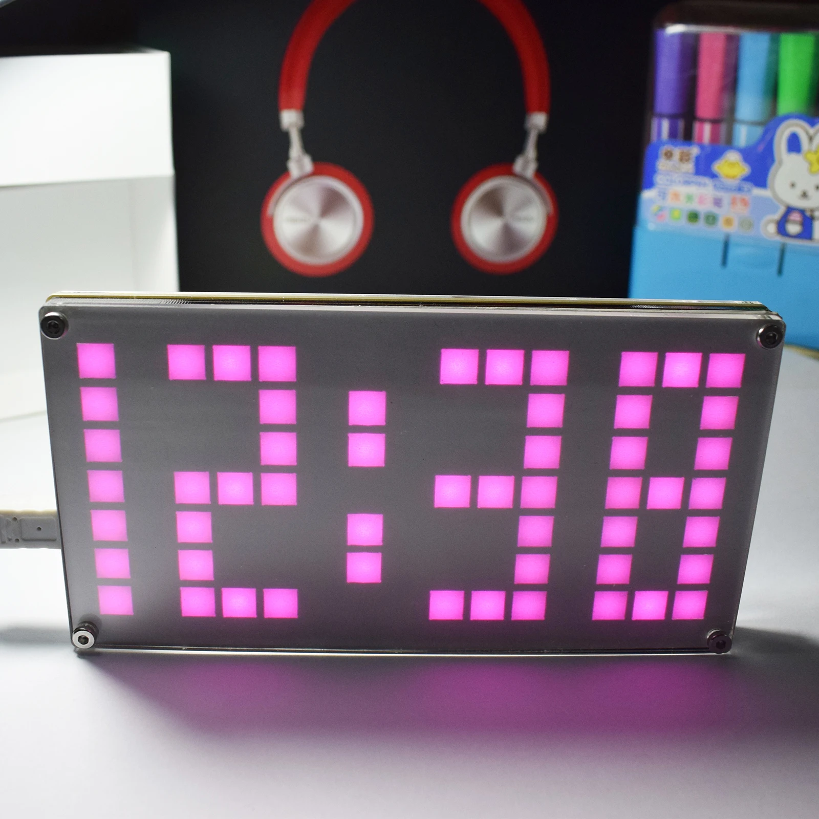 Touch Key DIY Clock DS3231 Big Size LED Dot Matrix Alarm Clock Kit
