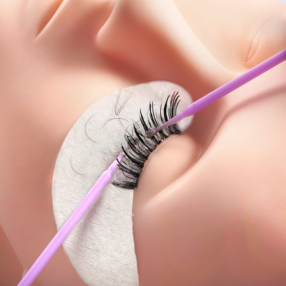 100 pçs/caixa micro escovas descartáveis cílios microbrush aplicador cotonetes sobrancelha varas olho lash remoção cola limpeza