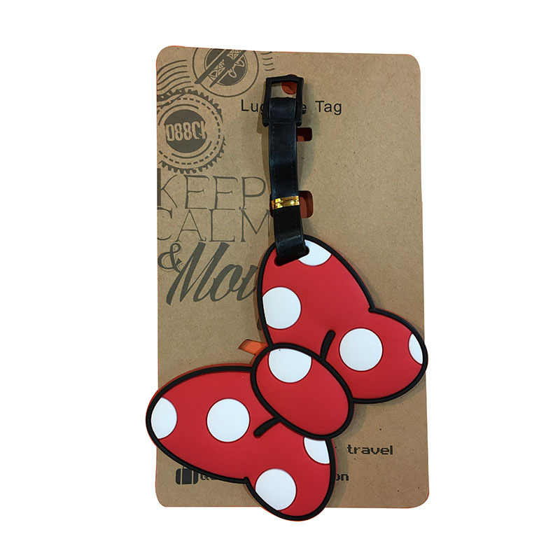 Bonito mickey e minne bagagem acessórios de viagem tag sílica gel mala id addres titular bagagem embarque tag portátil