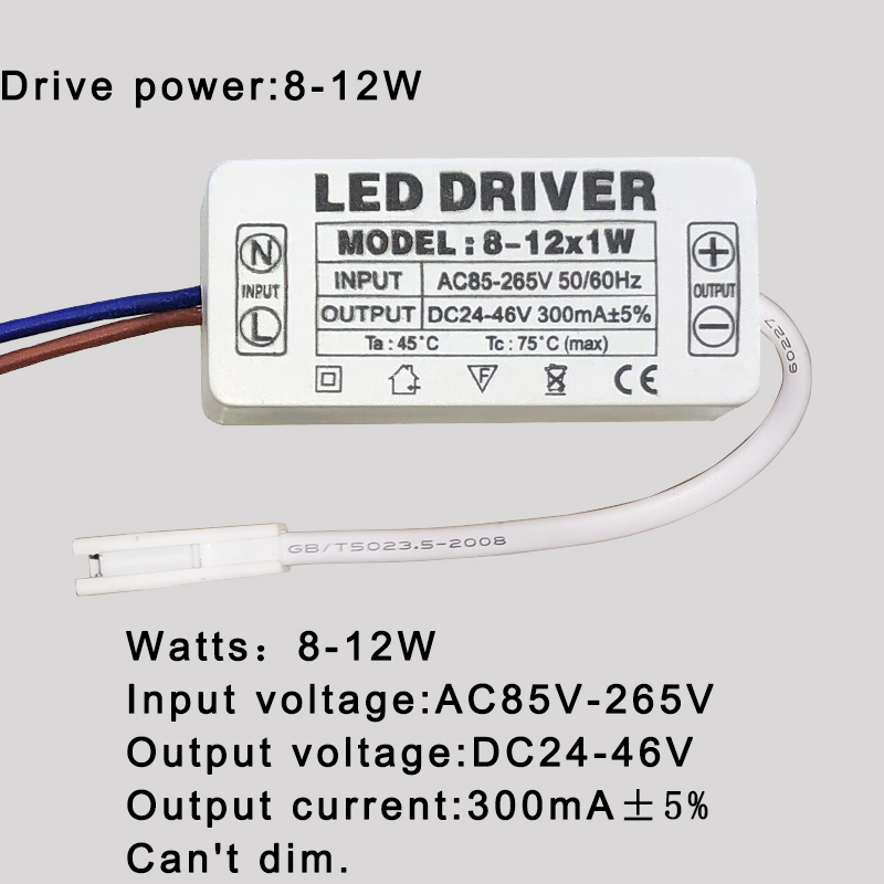 1W 3W 5W 7W 15W 18W 24W 36W AC85-265V fuente de alimentación Controlador LED 300mA adaptador transformador interruptor para luces LED