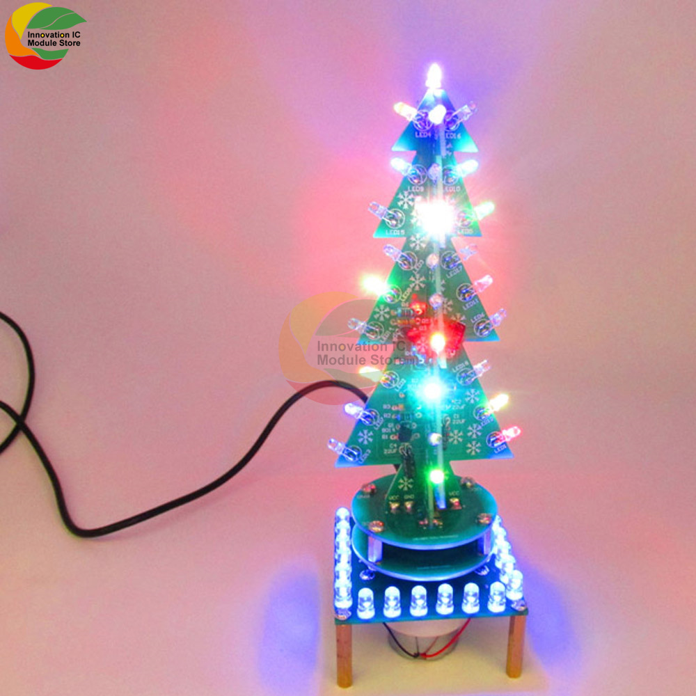 다채로운 회전 음악 조명, 3D 7 색 LED 호흡 조명 키트, 전자 DIY 재미있는 키트