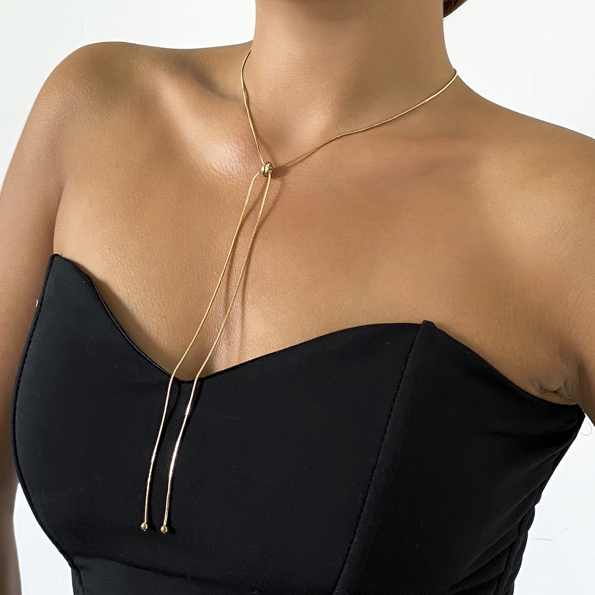 Ingemark Kpop Snake Chain Choker Ketting voor Vrouwen Bruiloft Op De Hals Temperament Bal Hanger Dunne Link Party Sieraden