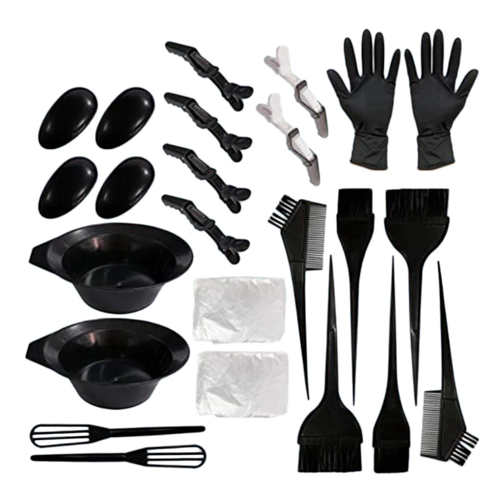 24/Bộ Tóc Bát Trộn Salon Tóc Lược Earcap Kẹp Tóc Nhuộm Mũi Bộ Dụng Cụ Cắt Tóc Hair Tint dụng Cụ Bộ Nhuộm Tóc