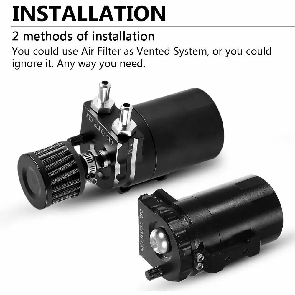 Universeller Ölauffangbehälter aus Aluminium, Vorratsbehälter, Öltank mit Entlüftungsfilter OCC-1020A
