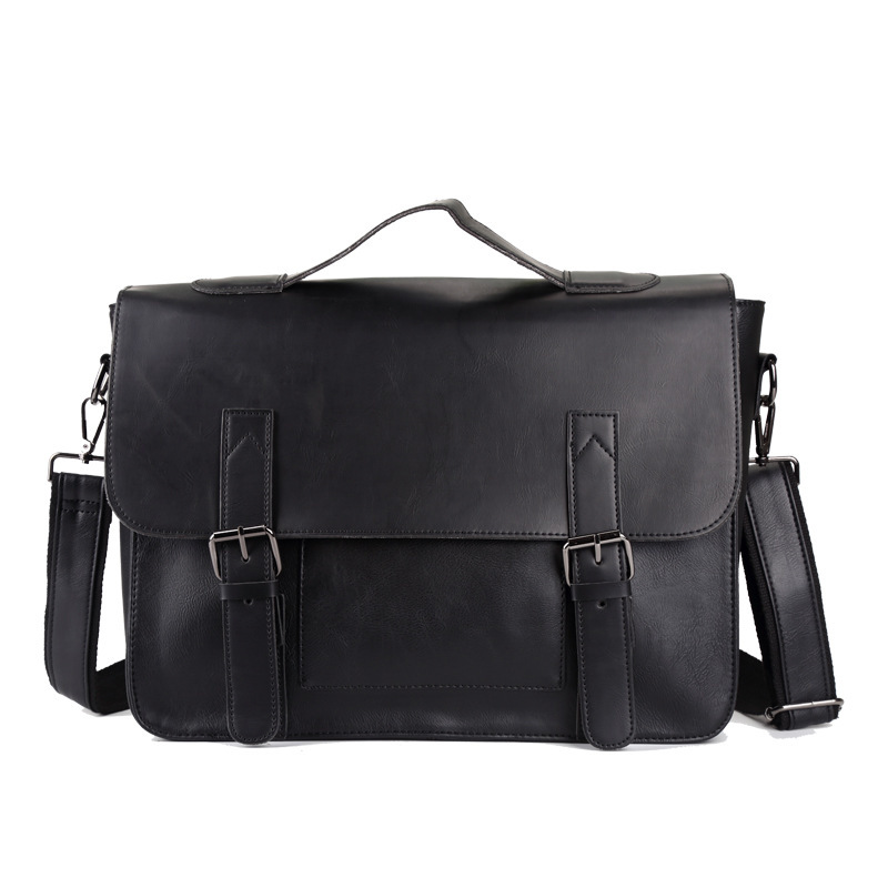 Maletín Vintage de cuero Crazy horse para hombre, bolso para ordenador portátil de oficina o de negocios, estilo mensajero informal, Retro