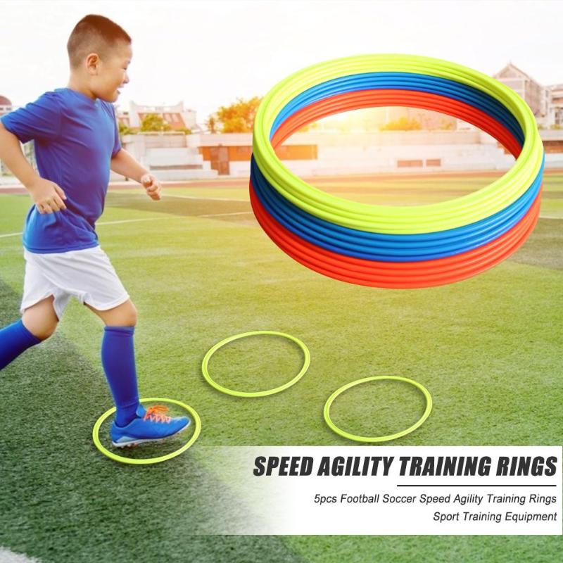 サッカートレーニング用のポータブルトレーニングリング,サッカージャージ,トレーニング機器,5ピース/セット