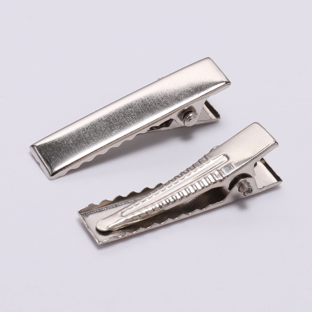 20 Chiếc 30/40/45/55/75/100Mm Kim Loại Dẹt Đơn Gai Cá Sấu Kẹp Tóc kẹp Đế DIY Kẹp Tóc Trang Sức Làm Phụ Kiện