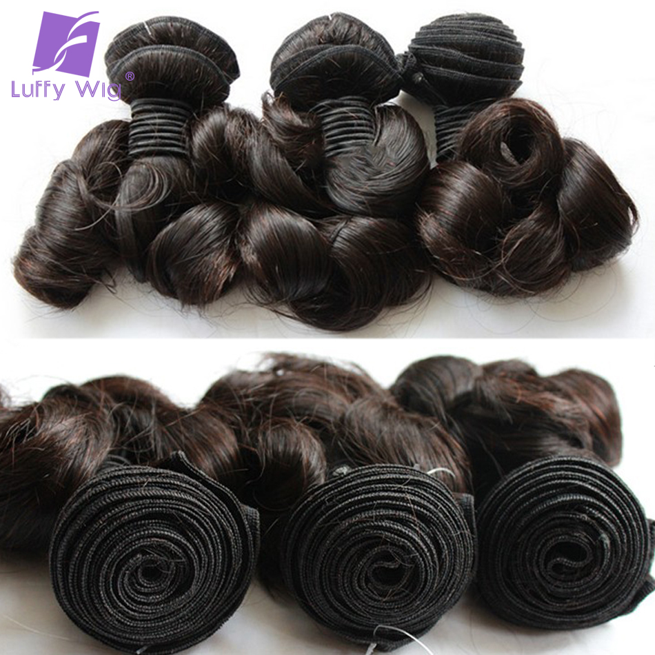 ブラジルのナチュラルカーリーウィーブ,本物の人間の髪の毛のエクステンション,クロージャー付きのumiカール,ふくらんでいる,両端の人間の髪の毛の束,remy