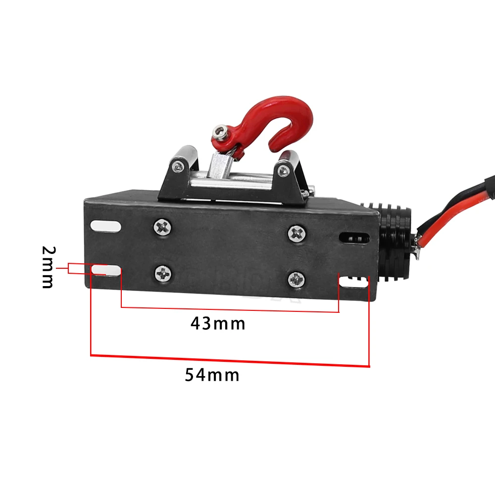 RC Xe Kim Loại Thép Không Gỉ Có Dây Tự Động Mô Phỏng Bộ Tời Cho 1/10 RC Xe Bánh Xích Xe Trục SCX10 II III RBX10 D110 D90 TRX4 TRX6