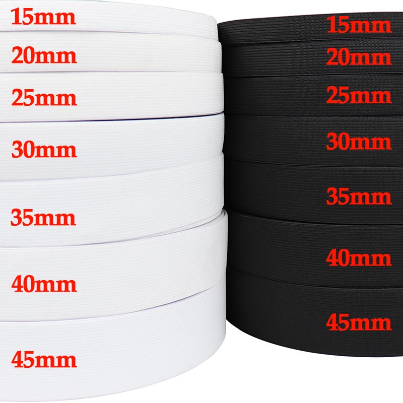 5 Mét Dẹt Dây Thun Cao Su Cho May Quần Áo Quần Phụ Kiện Căng Dây May Tự May Vải Rộng 3-60MM