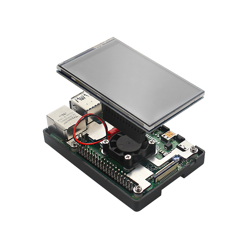 Raspberry Pi 3.5 Сенсорный экран 480*320 ЖК-дисплей TFT Дополнительный охлаждающий вентилятор в металлическом корпусе из АБС-пластика для Raspberry Pi 4 Model B или 3B+ 3B