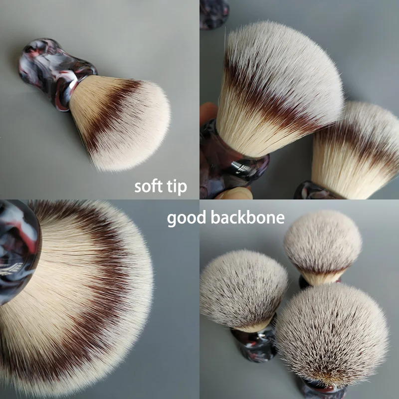 dscosmetic T4 ソフト人工毛シェービングブラシ樹脂ハンドル手作りシェービングブラシ男性ウェットシェービング用