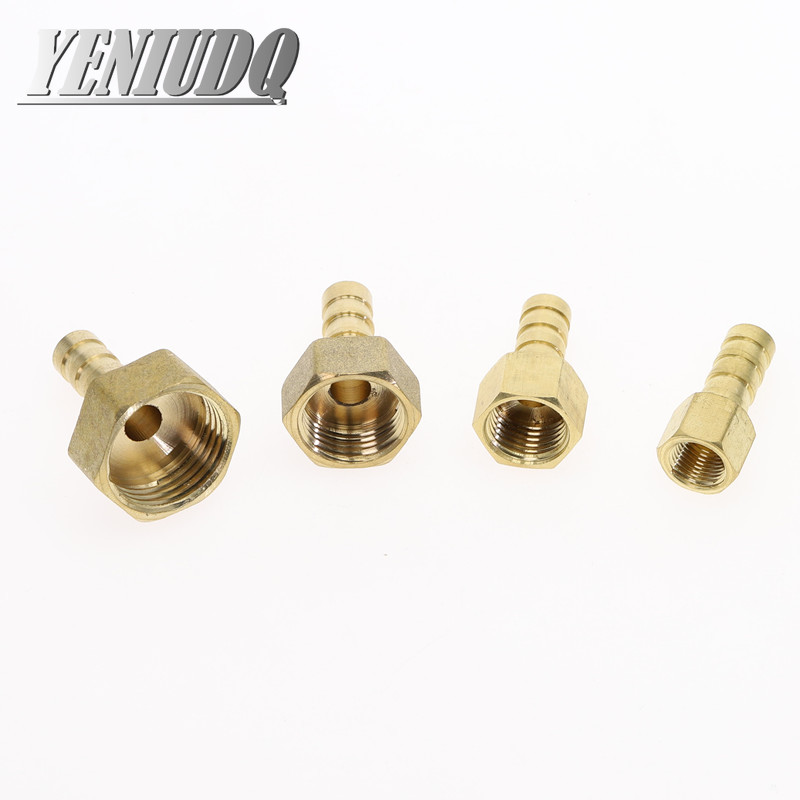 Phụ Kiện đường ống Brass Barb Hose Tail Phù Hợp Nhiên Liệu Không Khí Khí Nước Dầu Ống ID 4 mét-19 mét để 1/8 ''1/4'' 3/8 "1/2 ''Nữ Chủ Đề Đồng