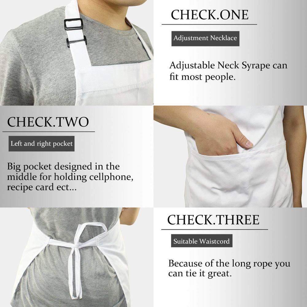 Apron Chef Hat Set Adjustable Half-length Adult Apron Striped Hotel Restaurant Chef Waiter Kitchen Cook Apron
