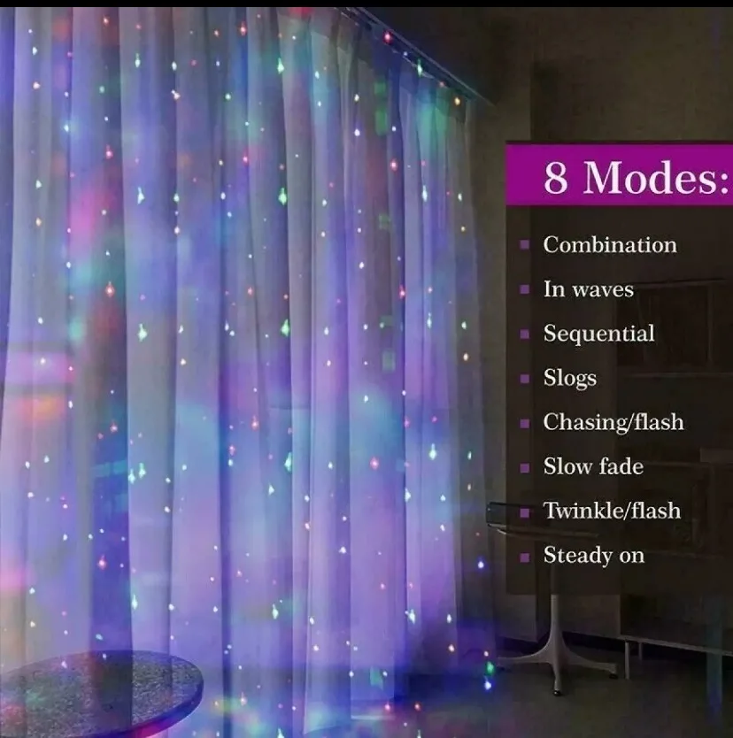 3M LED Curtain String Light คริสต์มาสไฟ Fairy Garland Icicle สําหรับงานแต่งงานตกแต่งสวนหน้าแรก