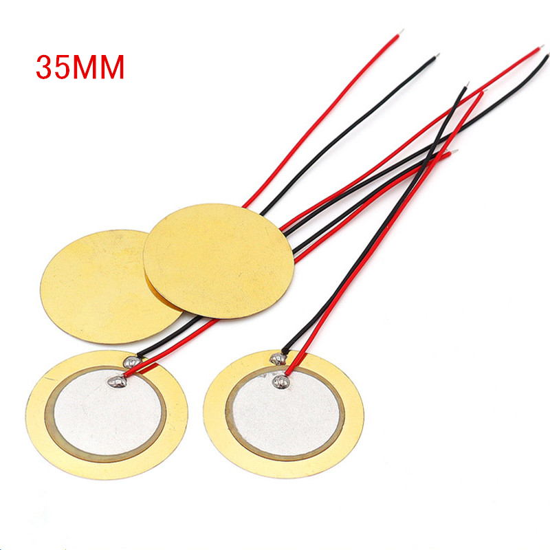 10 Chiếc 10/12/15/18/20/27MM/35MM Buzze Áp Điện Piezo gốm Đồng Ga Âm Tủ Cảm Biến Kích Hoạt Trống Đĩa Bằng Dây Đồng