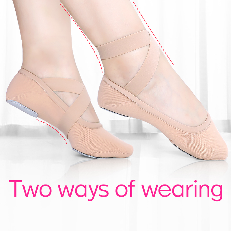 Scarpe da balletto elasticizzate da donna Pantofole da balletto Scarpe da balletto elastiche professionali Scarpe da ballo per ginnastica da palestra per donne adulte