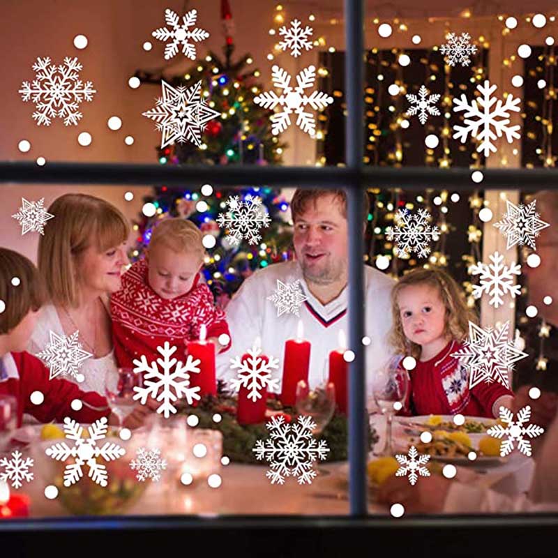 Giáng Sinh Bông Tuyết Cửa Sổ Bám Vào Miếng Dán Ông Già Noel Tuần Lộc Treo Tường Miếng Dán Kính Xmas Đồ Trang Trí Navidad 2021 Trang Trí Nhà Noel