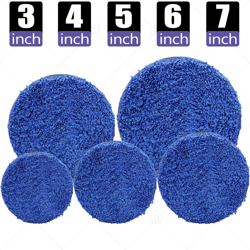 3/4/5/6/7 Inch Loại Bỏ Sáp Đệm Lót Microfiber Đánh Bóng Có Thể Thay Thế Được ĐỆM PHỒNG Miếng Lót Cho DA/RO Máy Đánh Bóng Xe Sạch Sẽ