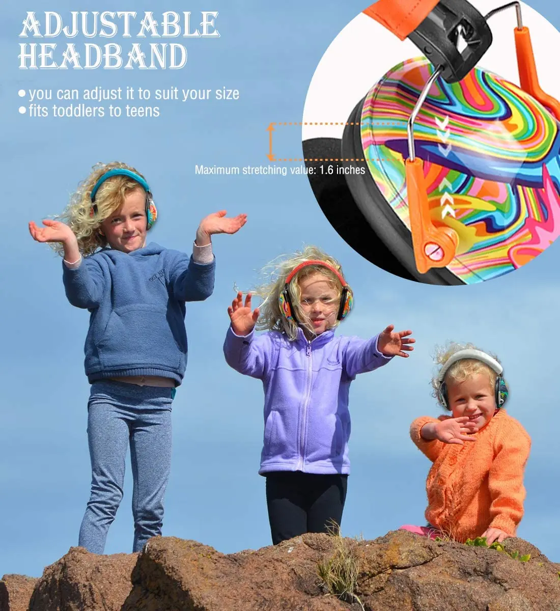 ZOHAN Kid cuffie antirumore cuffie antirumore cuffie antirumore cuffie antirumore per bambini regolabili nrr 25db sicurezza
