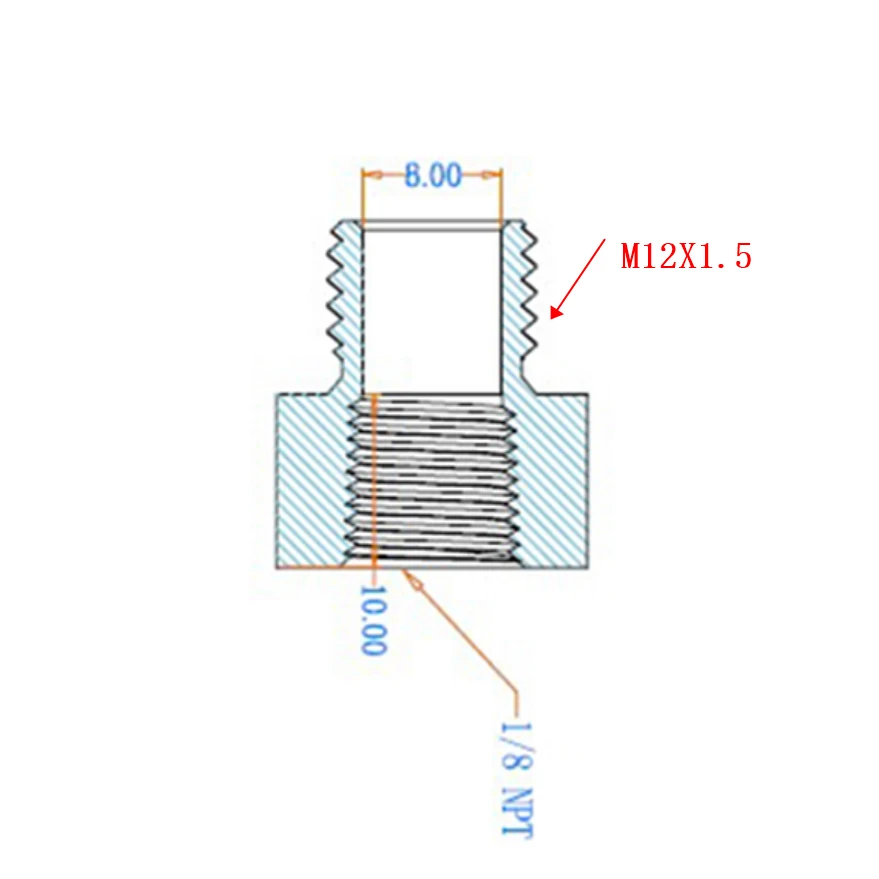 M12x1.5 a 1/8 npt novo adaptador de sensor de pressão de óleo do motor conector série ls com arruela de cobre
