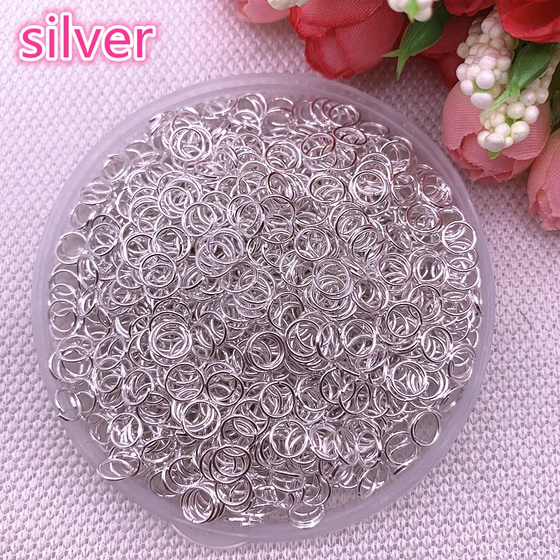 Nuevos anillos abiertos de Metal de 4/6/8mm, conectores de anillos divididos para hacer joyas, accesorios de Color plateado
