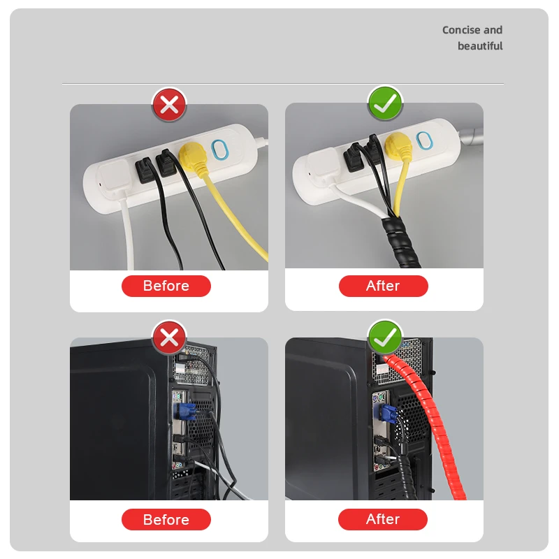 2 Mét Xoắn Ốc Bảo Vệ Cáp Dòng Người Tổ Chức Ống Xe Máy Dây Bảo Vệ Tay Chống Cháy Chống Cắn Sắc Màu 01