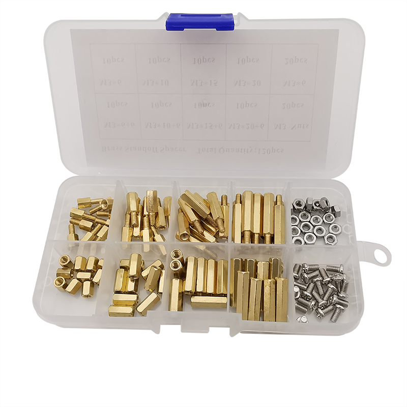 120 Buah/Kotak M3 Jantan Perempuan Kuningan Standoff Spacer Hex Kolom Dukungan Spacer Pilar M3 Sekrup Mur untuk Papan PCB M3x6/10/15/20Mm
