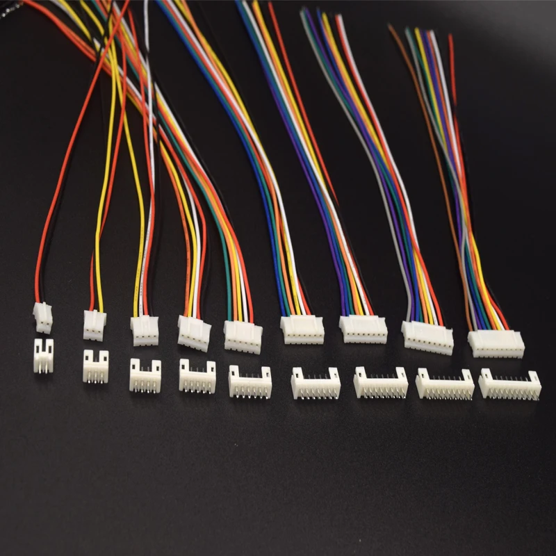 10 juegos Mini Micro JST 2,0 PH conector macho hembra 2/3/4/5/6/7/8/9/10 pines enchufe con terminales Cables enchufe 200MM 26AWG