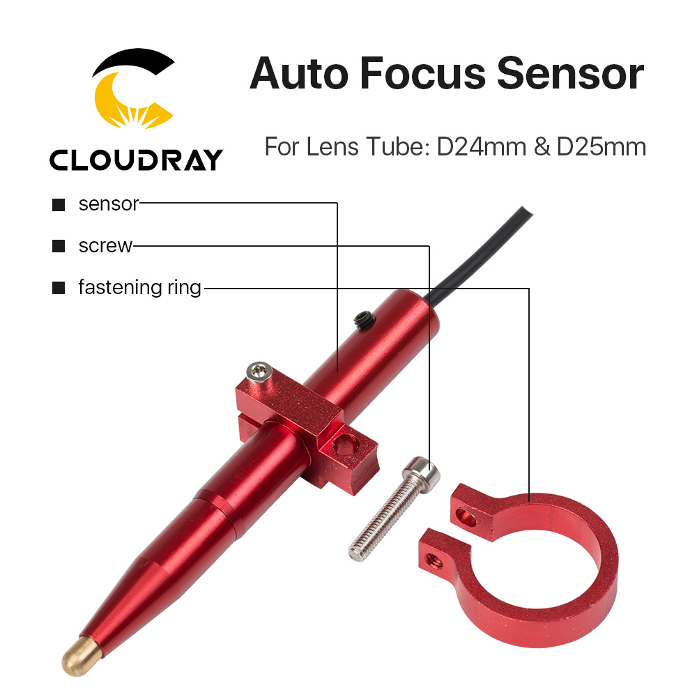 Sensor de enfoque automático Cloudray, eje Z para mesa arriba y abajo motorizada automática, máquina cortadora de grabado láser CO2