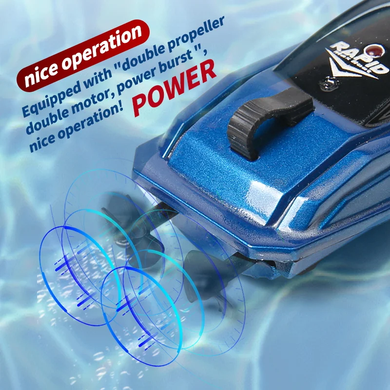 Mini RC เรือ 5 กม./ชม.วิทยุรีโมทคอนโทรลความเร็วสูงเรือ LED Light ปาล์มเรือฤดูร้อนน้ําของเล่นสระว่ายน้ําของเล่นรุ่นของขวัญ