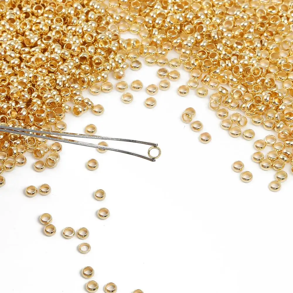 1.5/2/2.5/3/3.5/4 Mm Bạc Đồng Bóng Lọn Uốn Cấp Hạt Nút Chặn miếng Đệm Hạt Cho Diy Bông Tai Vòng Cổ Trang Sức Làm Cho Vật Dụng