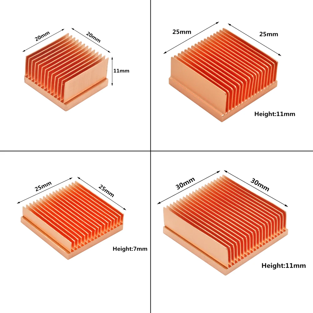 Đồng nguyên chất Tản Nhiệt DIY Tản Nhiệt Tản Nhiệt Làm Mát cho Raspberry Pi Điện Tử 3D máy in CHIP IC MOS tản Nhiệt
