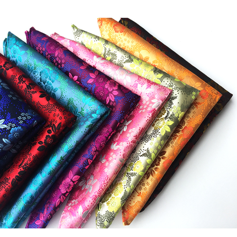 ポリエステルのメンズフラワーポケット,ハンカチ,無地,15色,新しいデザイン,ファッショナブル