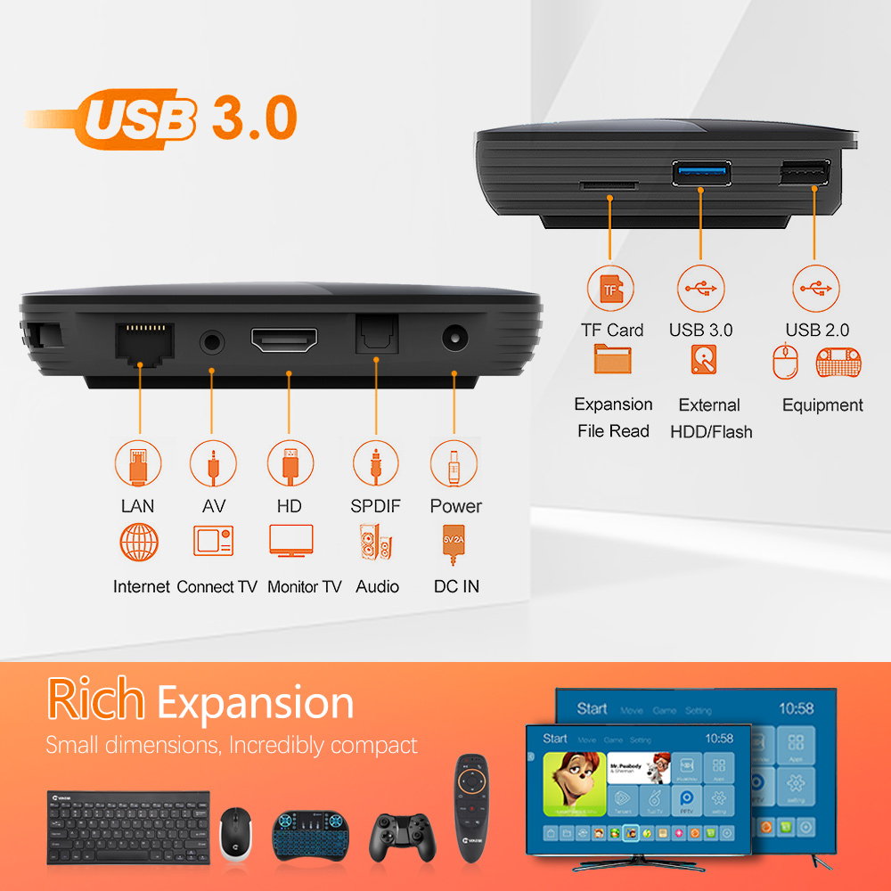 VONTAR X3 4GB 128GB 8K Tivi BOX Android Thông Minh 9 Android TVBOX 9.0 Amlogic S905X3 Wifi 1080P BT 4K Set Top Box 4GB 64GB 32GB