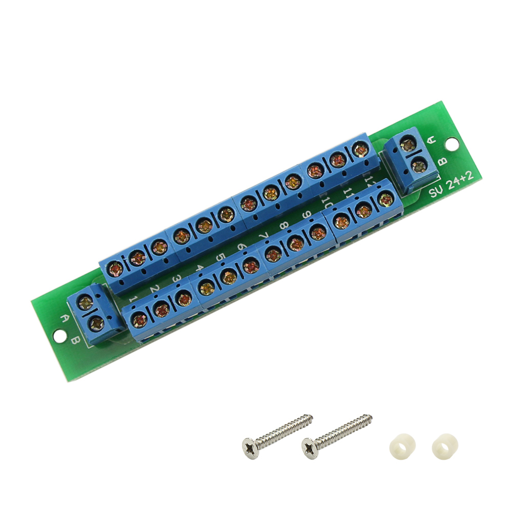 Evemodel 2 unidades Placa de distribución de energía de doble capa 2 entradas 2 x 13 salidas para voltaje CC CA PCB007
