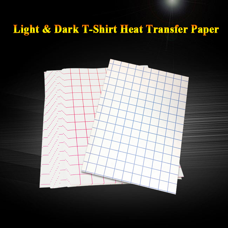 Papier Photo de transfert de chaleur par Sublimation pour T-Shirt A4, feuille de transfert de tissu noir foncé clair pour vêtement en coton