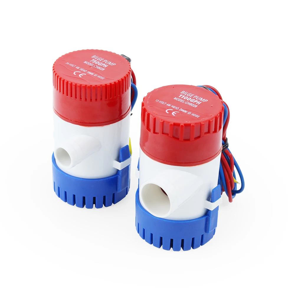 Mini bomba de esgoto marinha para barco submersível elétrico, 12v dc 500/750/1100 gph com sensor de interruptor flutuante para hidroavião, motor doméstico