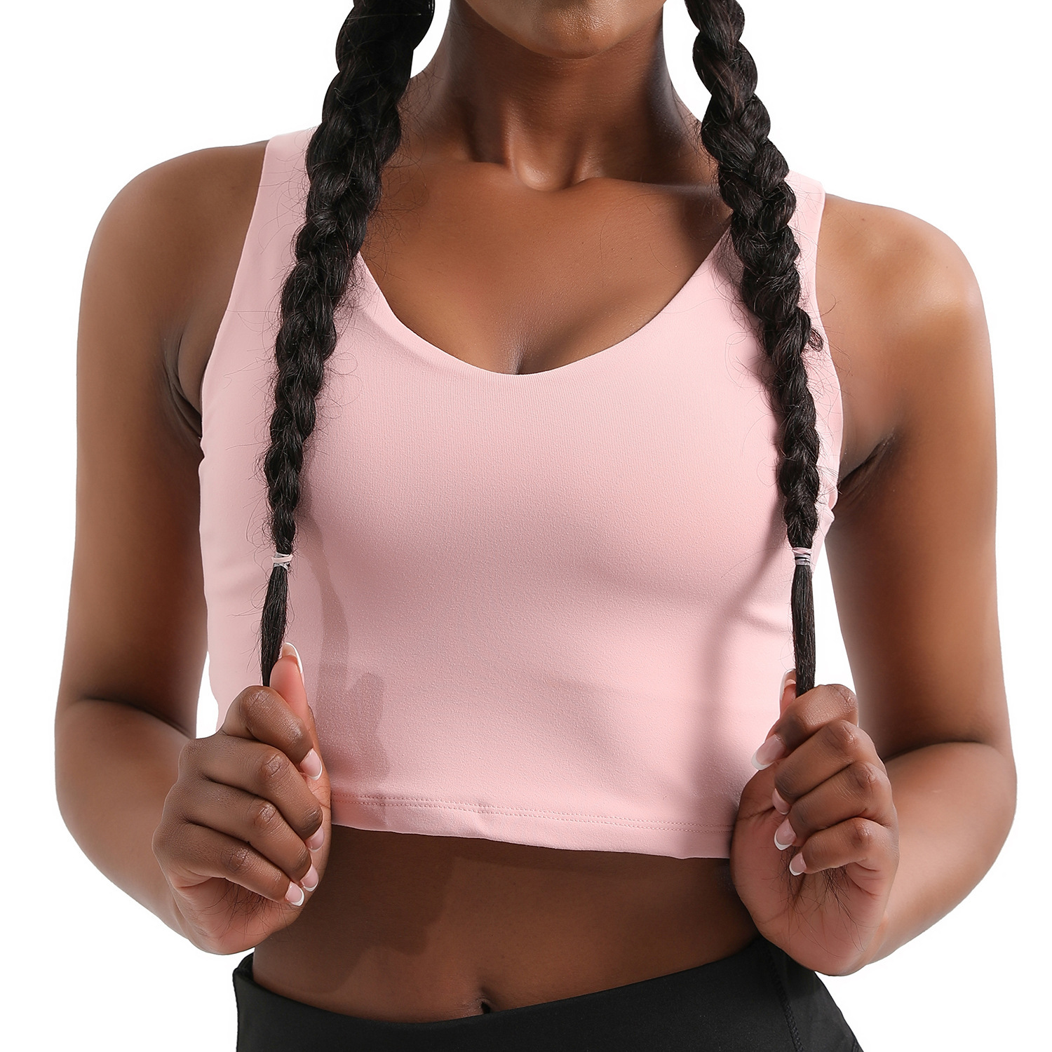 Bra Olahraga Racerback Dampak Tinggi Wanita Tanpa Kawat Atasan Latihan Dapat Disesuaikan Depan Bra Aktif Olahraga Kontrol Bouncing Rompi Yoga Di Bawah