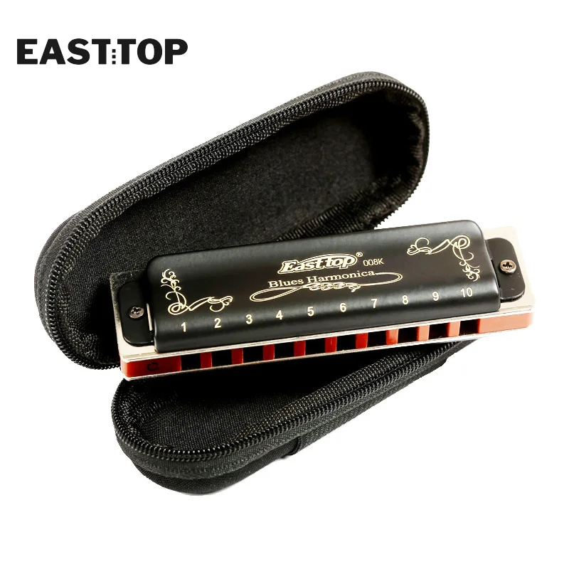 EASTTOP T008K ключ C Новая гармоника синего цвета, латунные перекладины, фосфор, бронзовые трости, диатоническая сизовая арфа, хорошая гармошка