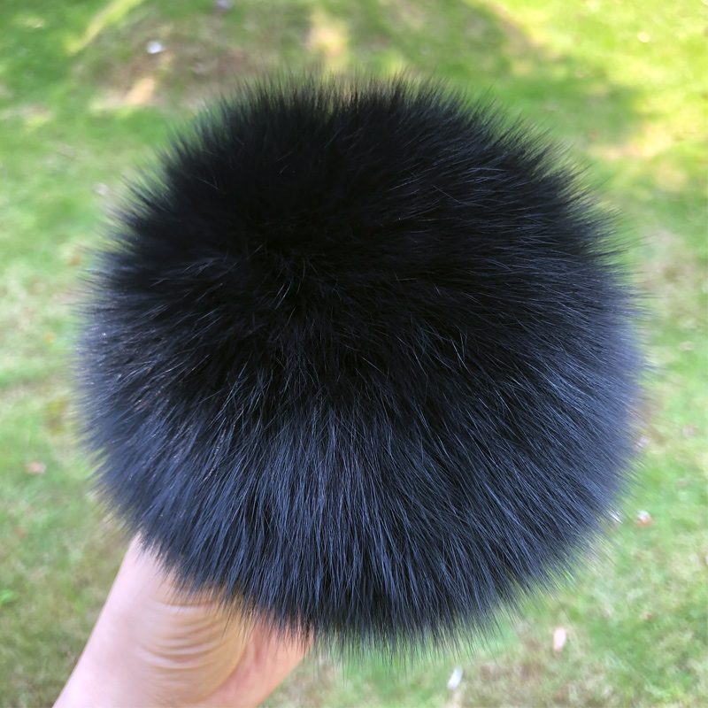 Pompón de piel de zorro 100% natural, pompón de piel de mapache para sombrero, gorros, pompón de piel DIY para gorras, bolsos, accesorios para bufandas