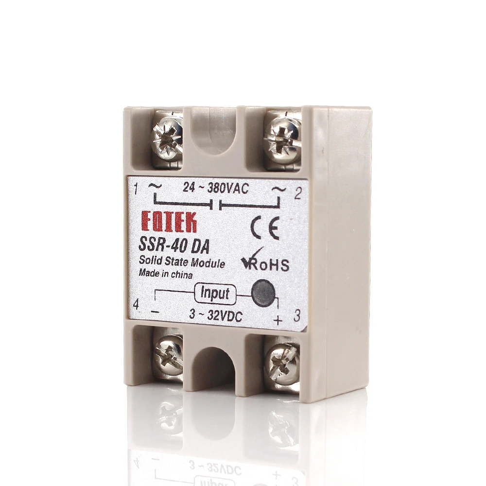 SSR-10DA SSR-25DA SSR-40DA 10A 25A 40A Modulo relè a stato solido Ingresso 3-32V Uscita CC 24-380V CA Alta qualità