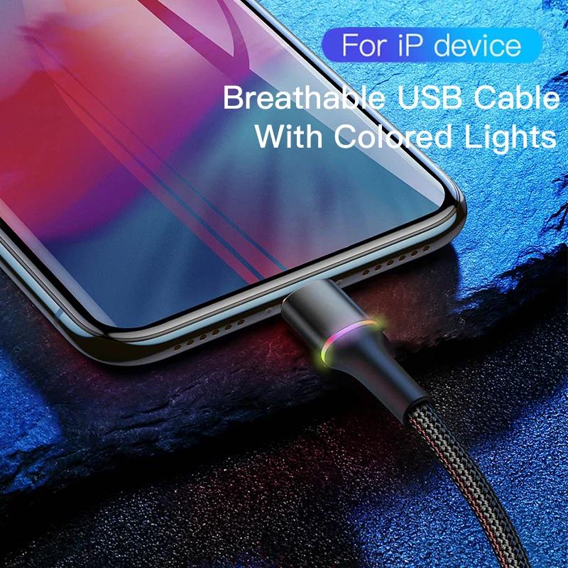 Baseus-Cable USB de carga rápida para iPhone, cargador de datos de 18W, iluminación, para iPad, 6, 6s, 7, 7s, 8, 8s 8 Plus, 11, 12, 13 Pro, XS, Max, X, XR