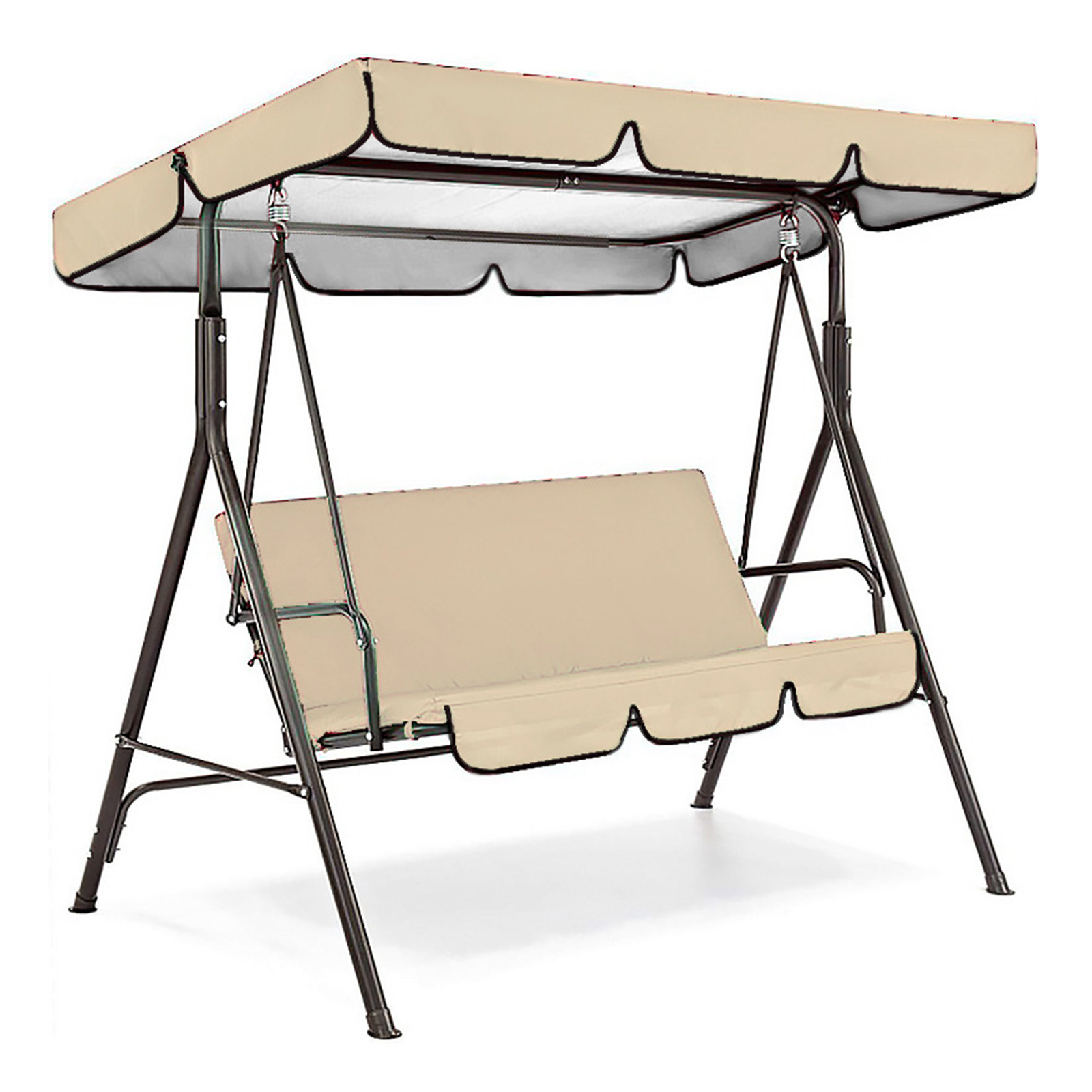 Swing Canopy Toldo Set, impermeável Yard Swing Kit capa de almofada 3 assentos Swing cadeira de jardim