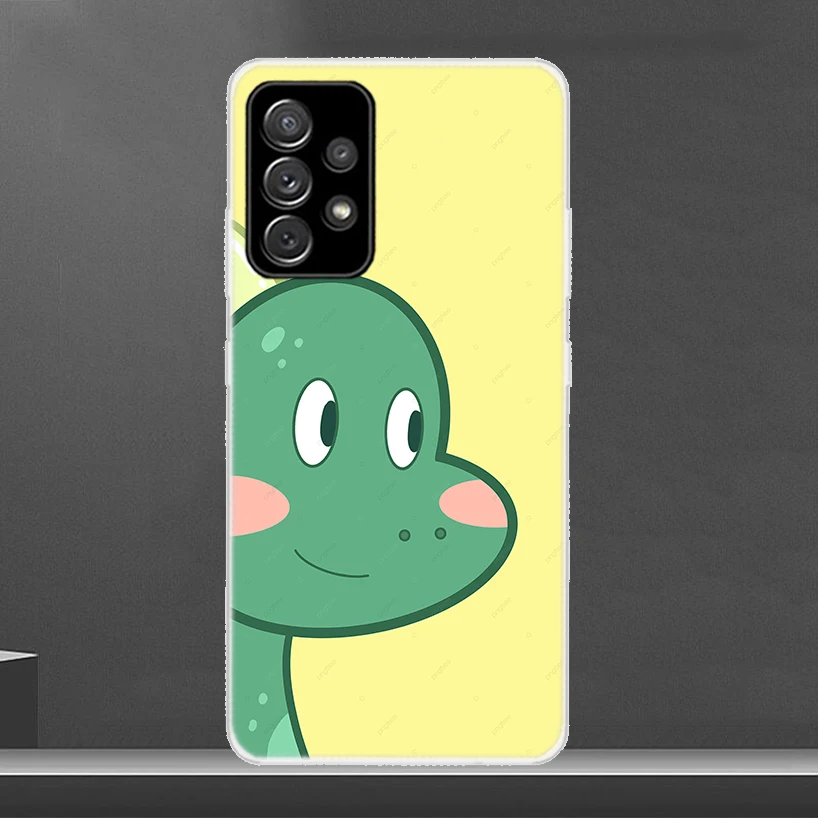 Casing ponsel dinosaurus kartun lucu, untuk Samsung Galaxy A12 A13 A14 A22 A23 A24 A32 A33 A34 A52 A53 A54 A72 A73 A02S A03S A04S A42