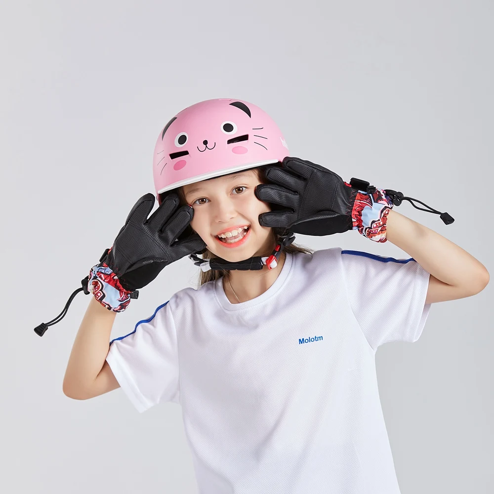 KUFUN スキーヘルメットスノースポーツスノーボードスキースケートボードスケートかわいい動物女性男性大人子供冬の安全子供