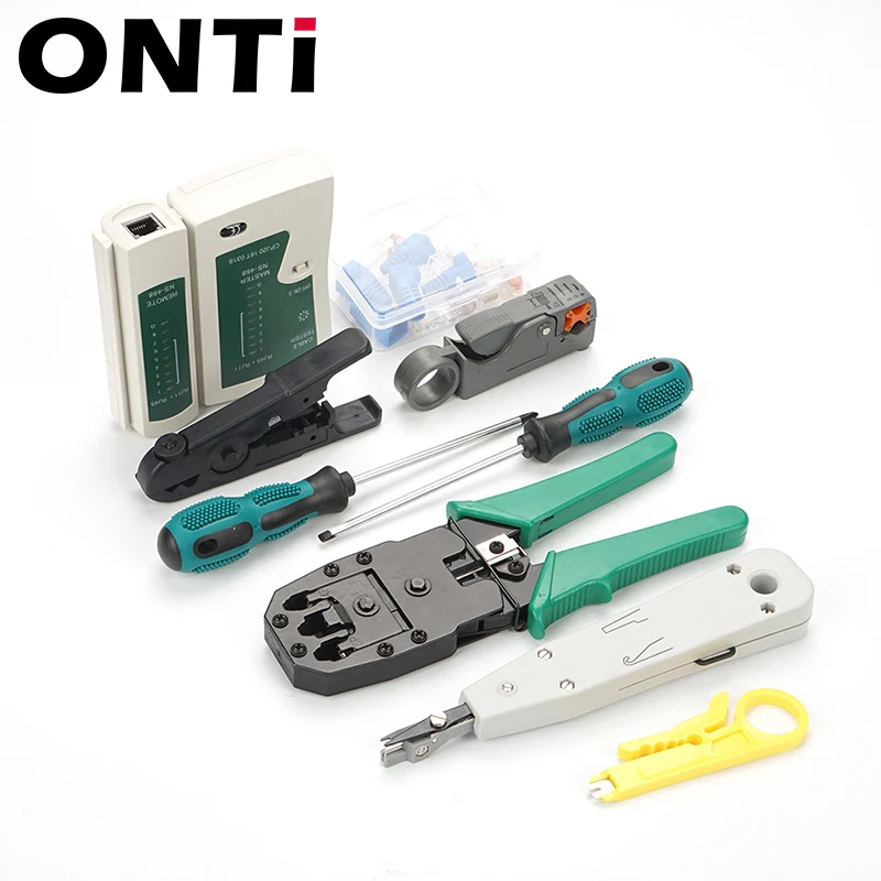 ONTi Mạng Bộ Dụng Cụ Chuyên Nghiệp Di Động Ethernet Bảo Dưỡng Máy Tính LAN Cáp Crimper Cắt Sửa Chữa Với Túi
