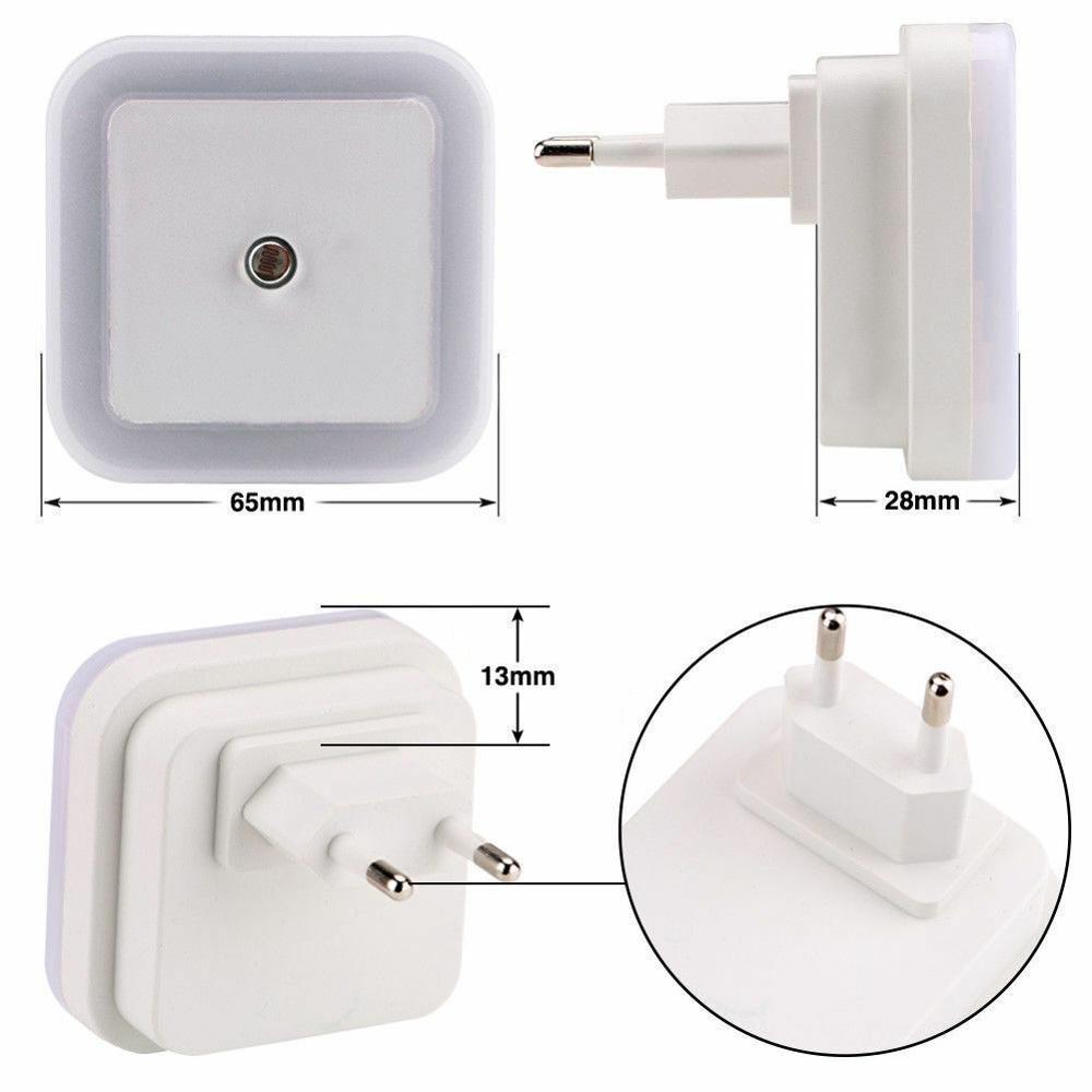 Mini luz LED nocturna enchufable de pared, lámpara de noche con Sensor automático para dormitorio, habitación de niños, pasillo, escaleras, UE/EE. UU., 110V, 220V