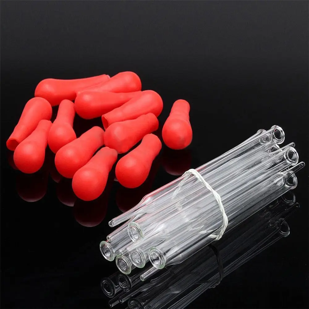 Bộ 5 10Ml Kính Pipet Thuốc Phòng Thí Nghiệm Ly Đá Đỏ Đầu Cao Su Pipet Nhỏ Giọt Cho Văn Phòng Học Hóa Học Tiếp Liệu Phòng ống